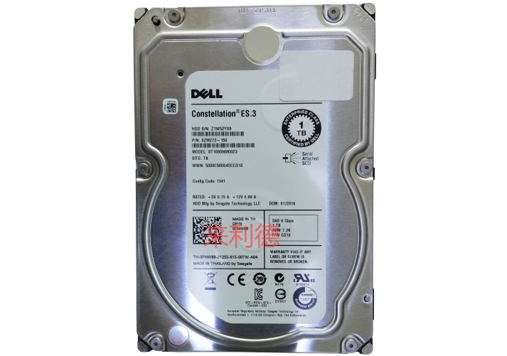 戴尔（DELL）1TB 7.2K RPM SAS 6Gbps 3.5英寸